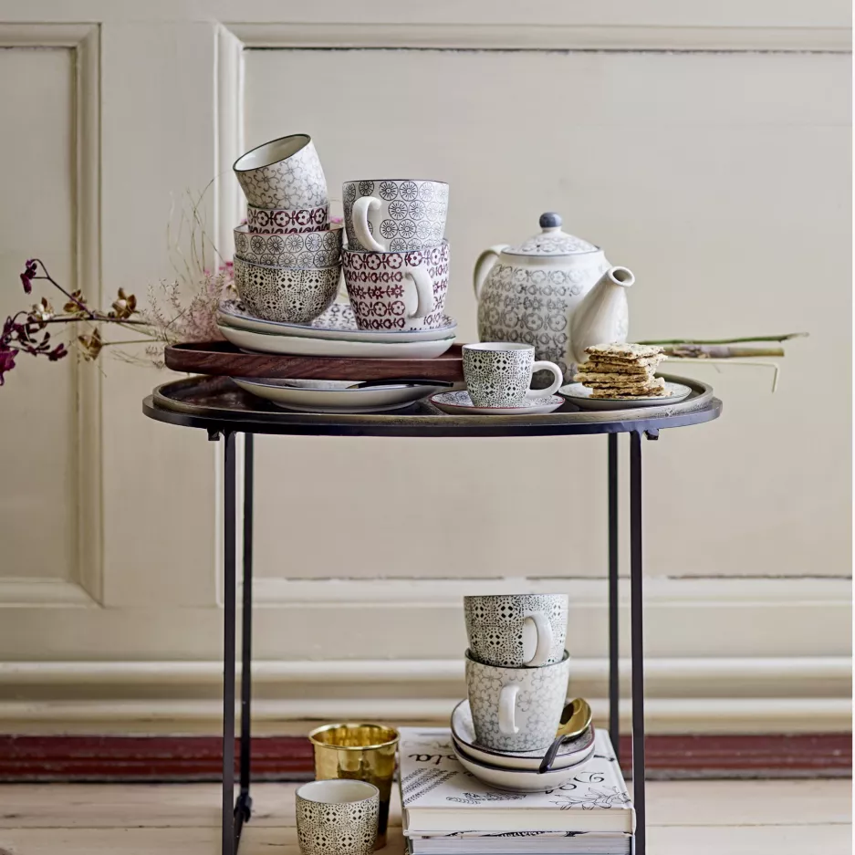 Kubek BLOOMINGVILLE KARINE beżowo-zielony zestaw 4szt.