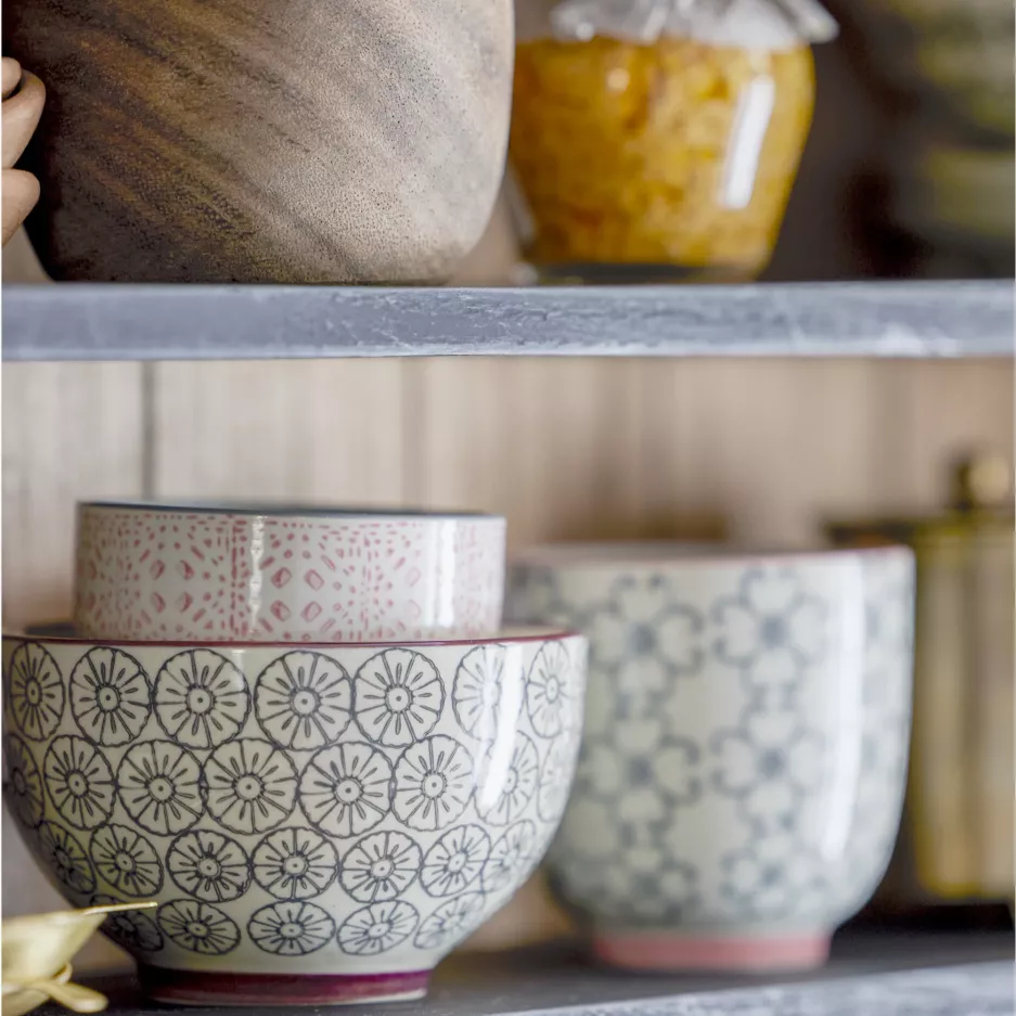 Miska BLOOMINGVILLE KARINE zestaw 2szt. 250ml beżowo-zielona