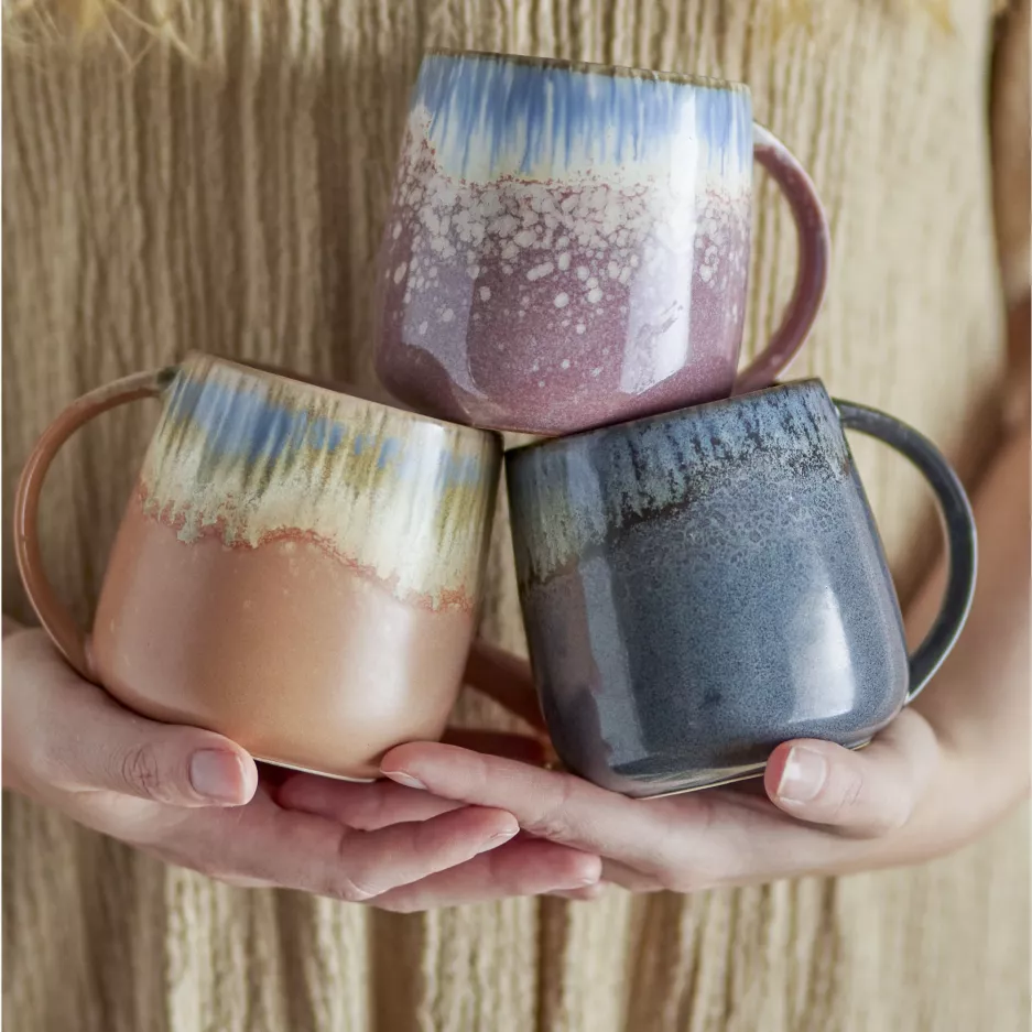 Zestaw 3 kubków BLOOMINGVILLE CLOE 460 ml różowy