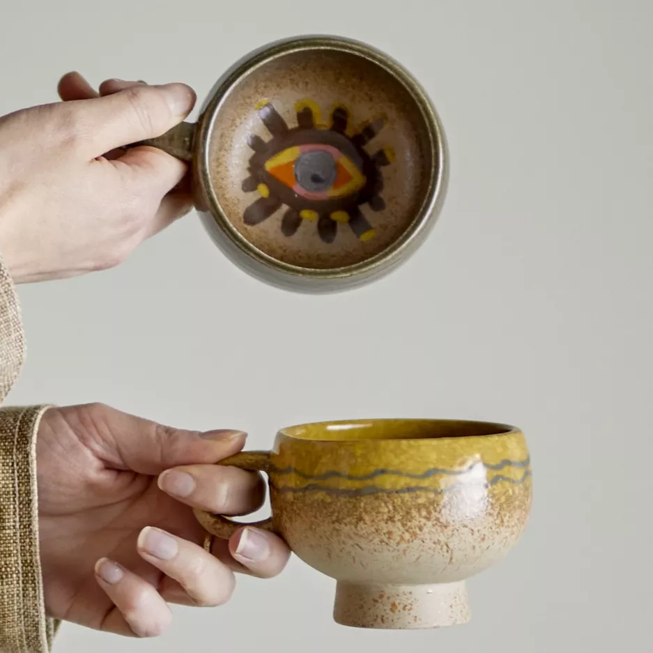 Filiżanka 220ml BLOOMINGVILLE OCULUS zestaw 2 szt brązowa