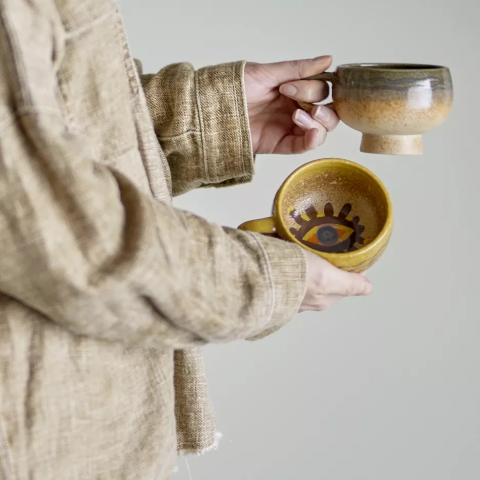 Filiżanka 220ml BLOOMINGVILLE OCULUS zestaw 2 szt brązowa