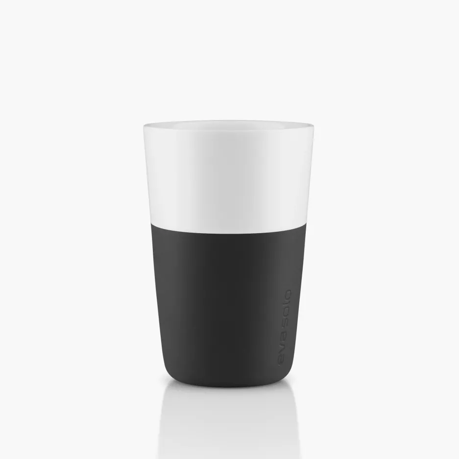 Zestaw 2 filiżanek do latte EVASOLO 360ml Carbon Black