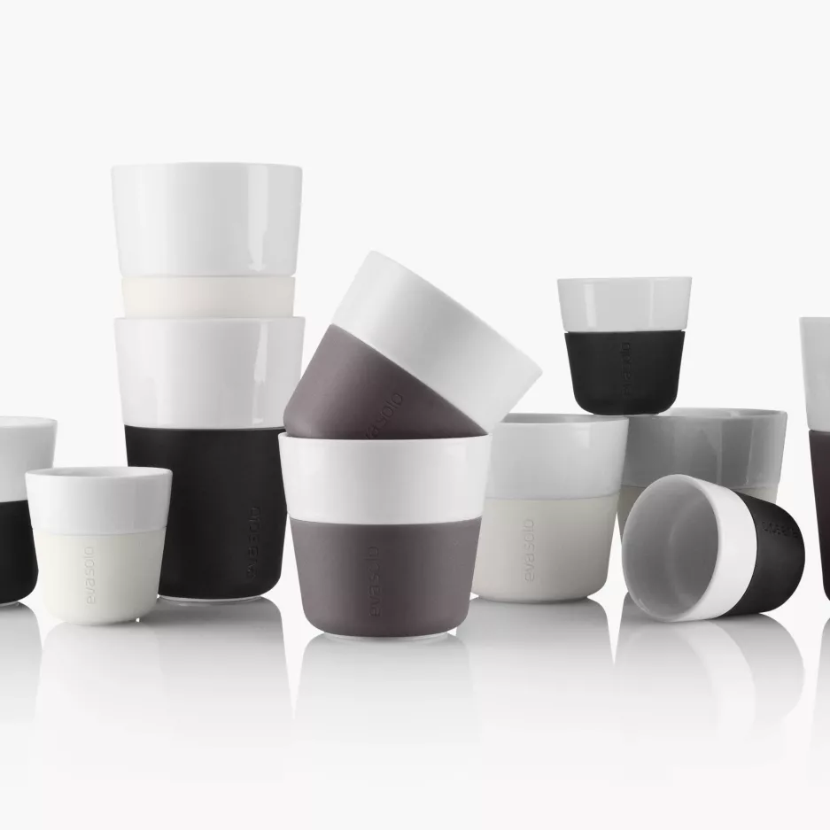 Zestaw 2 filiżanek do latte EVASOLO 360ml Carbon Black