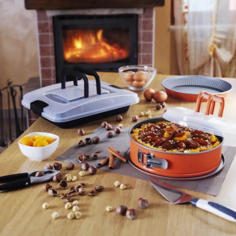 Tortownica z pokrywką GUARDINI 26 cm czarno-szara