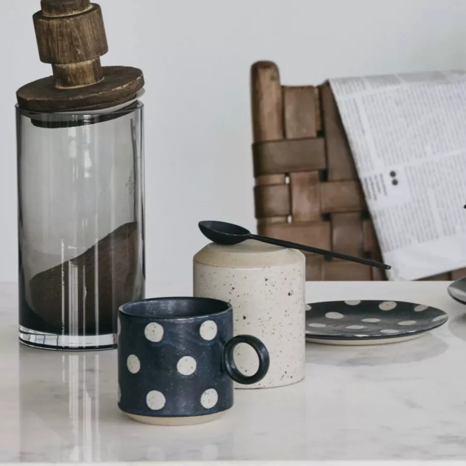 Filiżanka w kropki NORDAL GRAINY 270ml granatowa