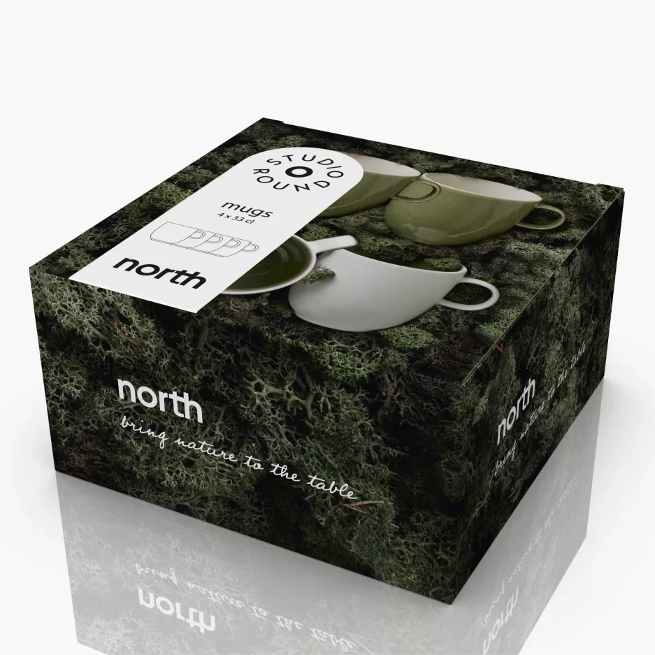 Zestaw kubków NORTH 330ml zielony 4szt