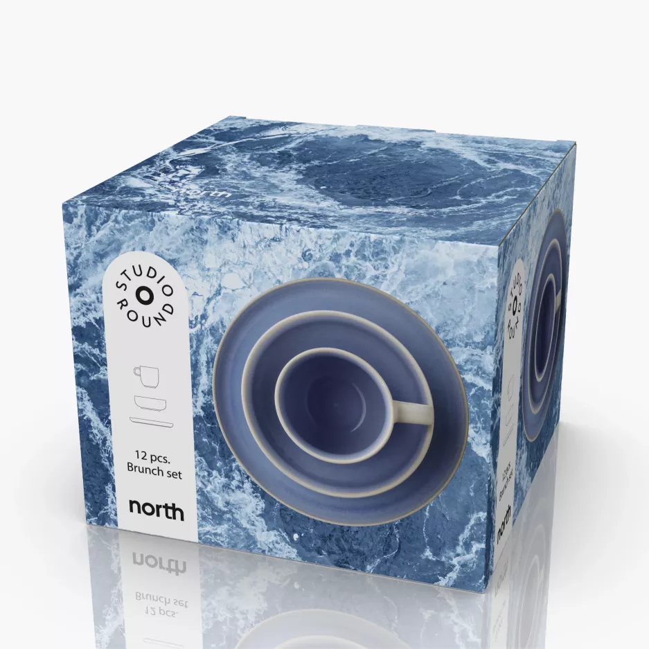 Zestaw do brunchu NORTH 12 elementów niebieski