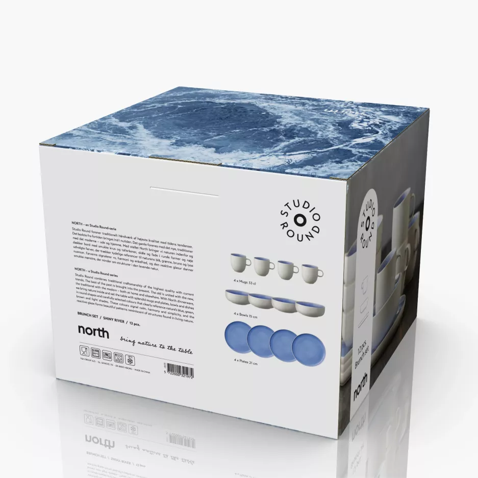 Zestaw do brunchu NORTH 12 elementów niebieski