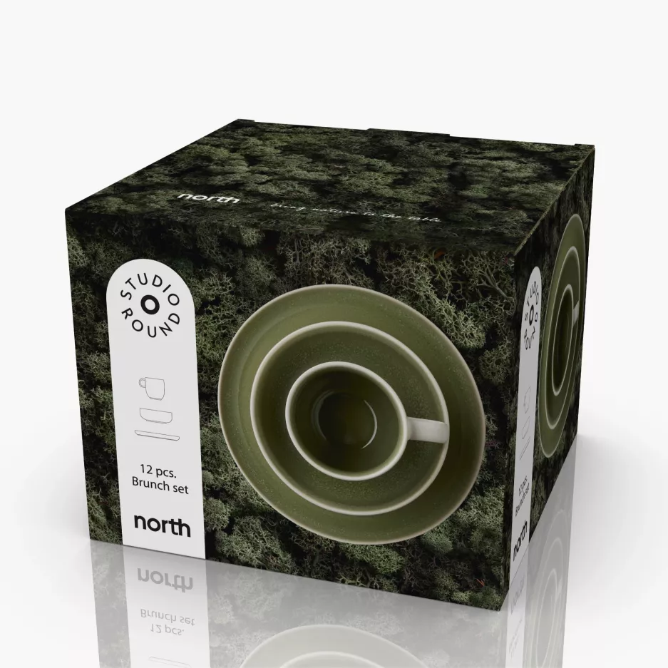 Zestaw do brunchu NORTH 12 elementów zielony