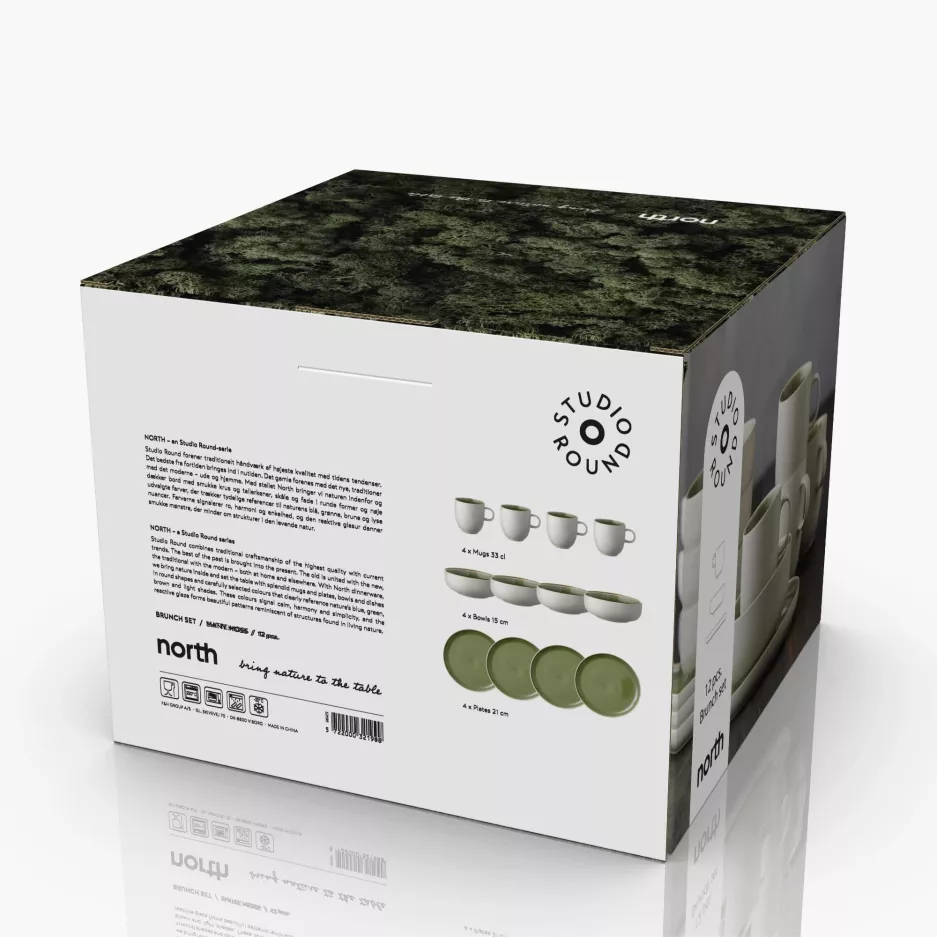 Zestaw do brunchu NORTH 12 elementów zielony