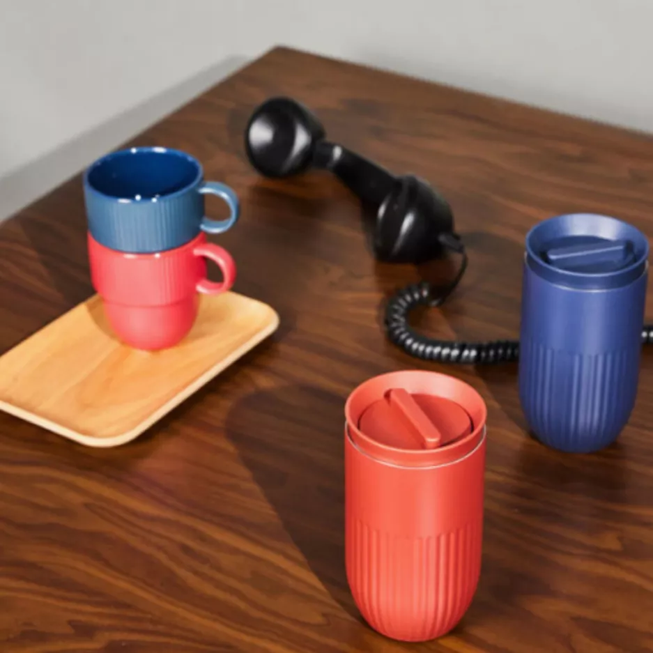 Kubek termiczny SAGAFORM TOVA 320 ml ciemno czerwony stal nierdzewna