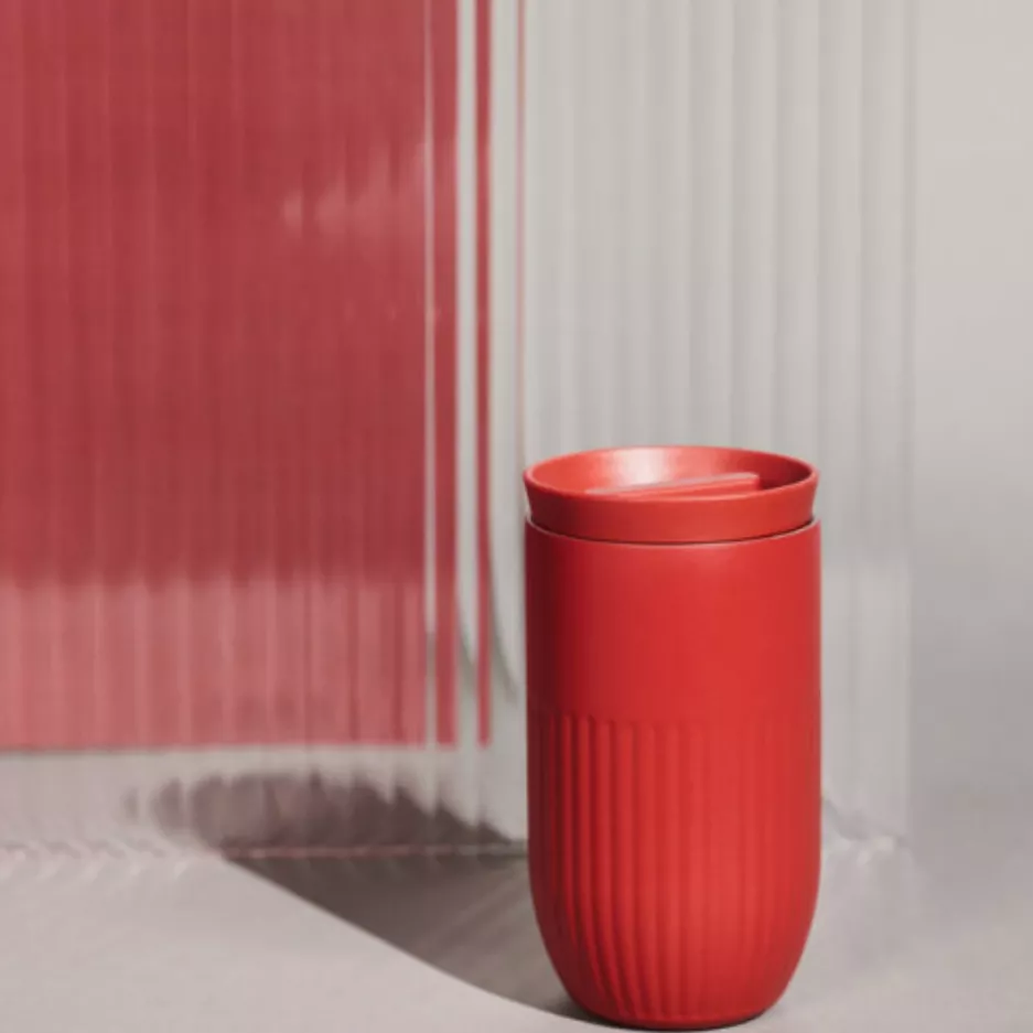 Kubek termiczny SAGAFORM TOVA 320 ml ciemno czerwony stal nierdzewna