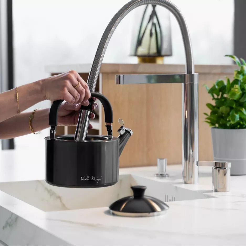 Czajnik z gwizdkiem VIALLI DESIGN DIAMANTE 1,5l grafitowy matowy