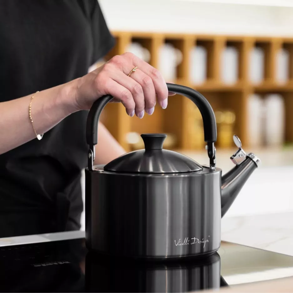 Czajnik z gwizdkiem VIALLI DESIGN DIAMANTE 1,5l grafitowy matowy