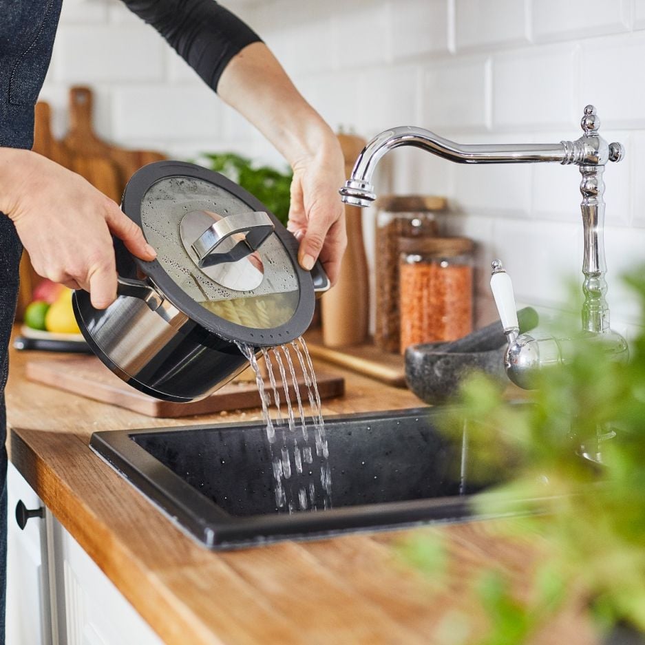 Garnek z pokrywką DUKA ESKIL 8500 ml srebrny stal nierdzewna