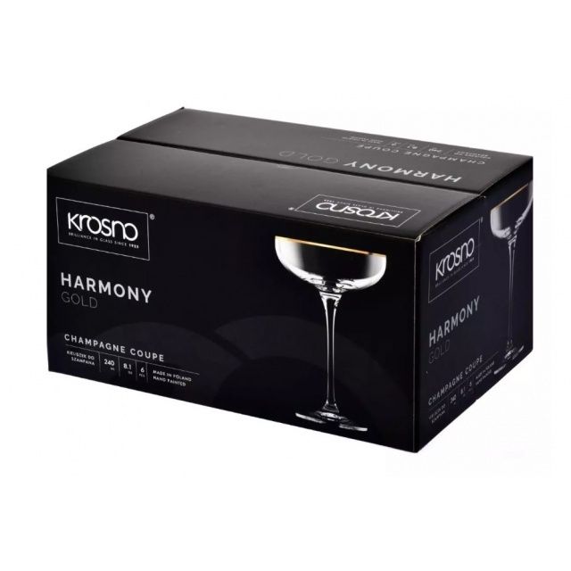 Kieliszki do szampana KROSNO HARMONY GOLD 6 szt. 240 ml