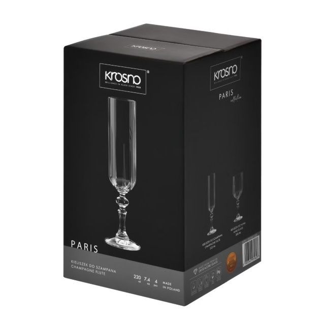 Kieliszki do szampana KROSNO PARIS 4 szt, 250 ml