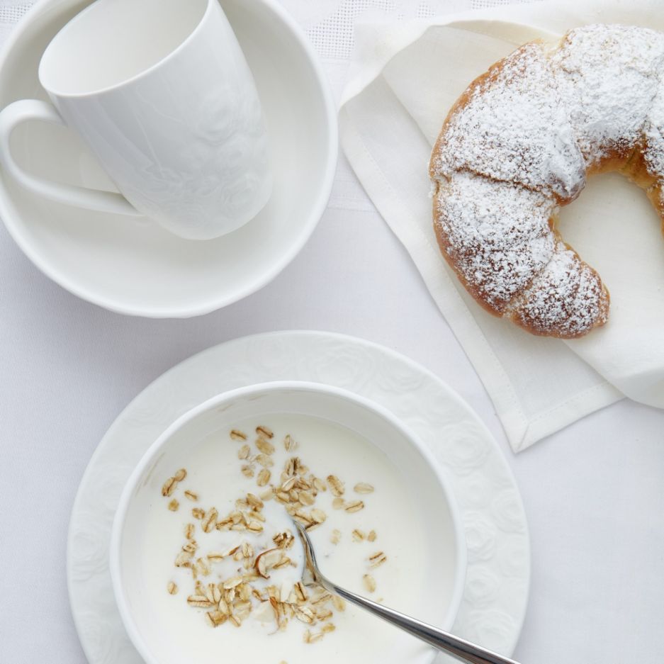 Zestaw śniadaniowy różyczki DUKA SARA 12 elementów porcelana