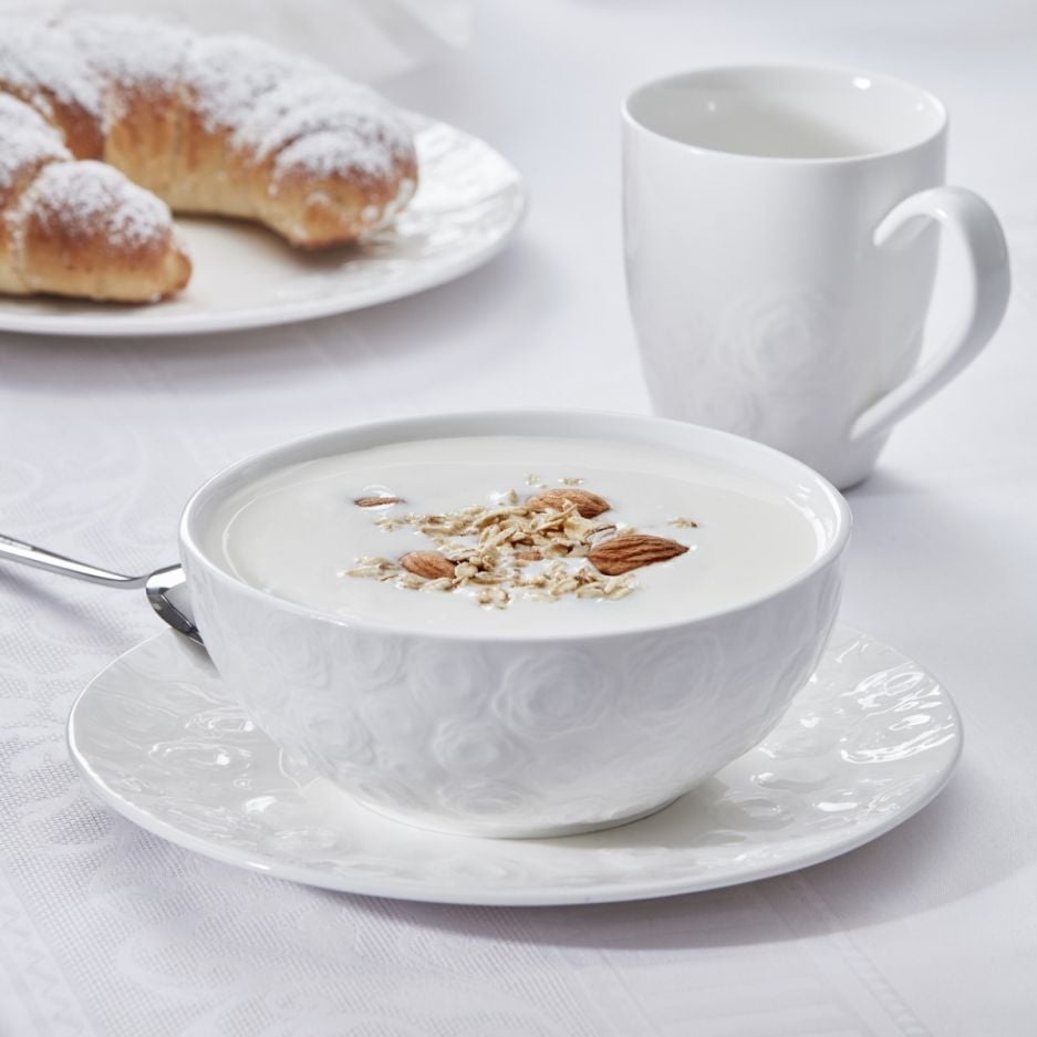 Zestaw śniadaniowy różyczki DUKA SARA 12 elementów porcelana