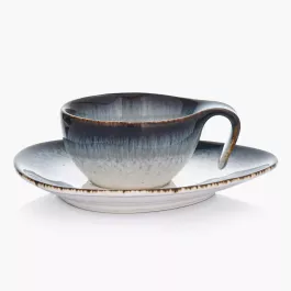 Filiżanka do espresso ze spodkiem DUKA TIME DIM 60 ml porcelanowa