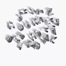 Zestaw wykrawaczek do ciastek litery DUKA MINI 26 szt. srebrny stalowy