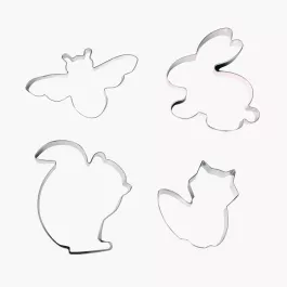 Zestaw wykrawaczy do ciastek DUKA MINI 4 szt. srebrny stalowy