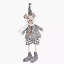 Dekoracja świąteczna mysz wisząca DUKA LILLIPUT 15 cm szara