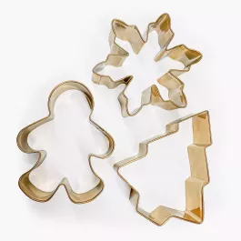 Zestaw 3 wykrawaczek świątecznych DUKA LYCKLIG złote