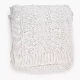 Koc pled DUKA JULIG 170x130 cm biały bawełniany