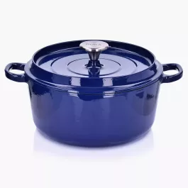 Garnek z pokrywką DUKA BJORN 4200 ml granatowy żeliwo