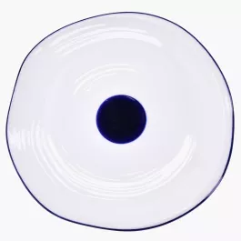 Talerz śniadaniowy DUKA KROG 20 cm biały granatowy porcelana