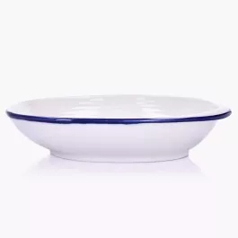 Talerz głęboki obiadowy DUKA KROG 22 cm biały granatowy porcelana