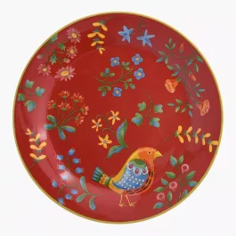 Talerz śniadaniowy DUKA PARADISE 22 cm czerwony ceramika