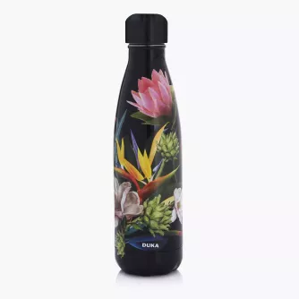 Butelka termiczna w kwiaty DUKA FLASKA 500 ml wielokolorowa czarna stalowa