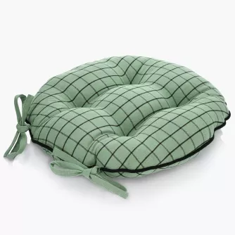 Poduszka na krzesło okrągła DUKA JONKVILL 43 cm zielona bawełniana
