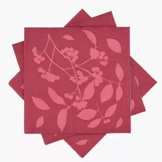 Serwetki papierowe w kwiaty DUKA SKADI 20 szt. 33x33 cm bordowe