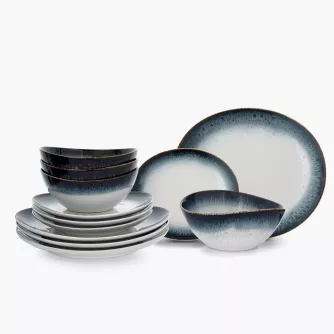 Zestaw obiadowy DUKA TIME DIM 12 el. wielokolorowy porcelanowy