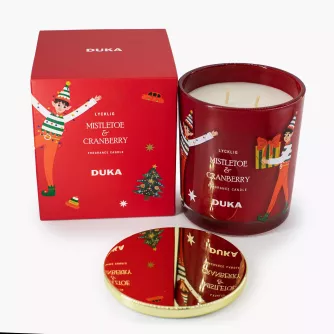 Zapachowa świeca sojowa LYCKLIG MISTLETOE & CRANBERRY 8,8x10,8 cm