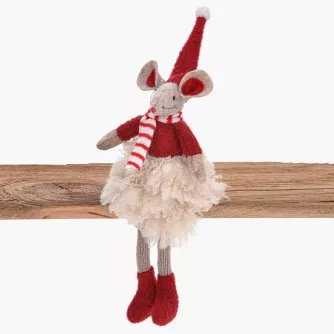 Dekoracja świąteczna mysz wisząca DUKA LILLIPUT 22 cm czerwona