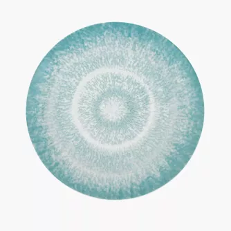 Talerz śniadaniowy DUKA SOLVIND 21 cm biały niebieski porcelanowy