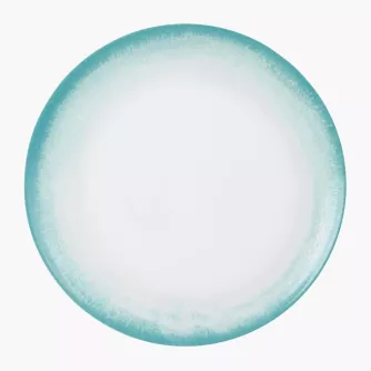 Talerz obiadowy DUKA SOLVIND 27.5 cm niebieski biały porcelanowy