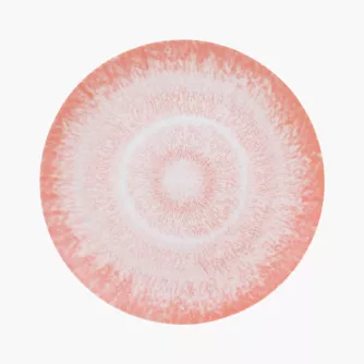 Talerz śniadaniowy DUKA SOLVIND 21 cm biały różowy porcelanowy