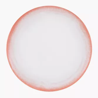 Talerz obiadowy DUKA SOLVIND 27.5 cm różowy biały porcelanowy