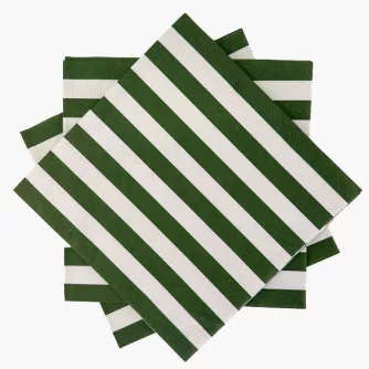 Serwetki w paski DUKA RANDIG 33x33 cm białe zielone