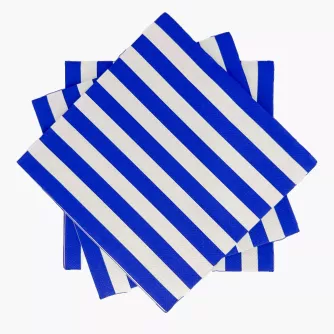 Serwetki w paski DUKA RANDIG 33x33 cm białe niebieskie