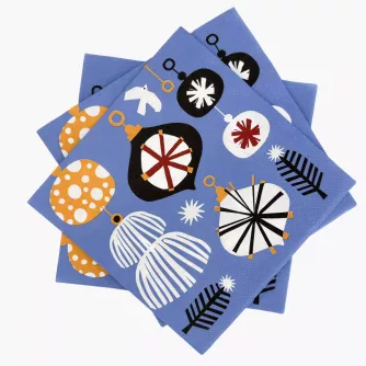 Serwetki papierowe ozdobne DUKA JULKLAP 33x33cm 20 szt. niebieskie