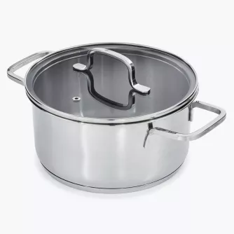 Garnek z pokrywą BERGHOFF HELIX 20 cm srebrny stalowy