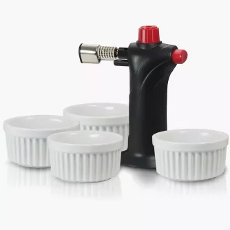 Zestaw do creme brulee DUKA BRULEE 5 elementów biały