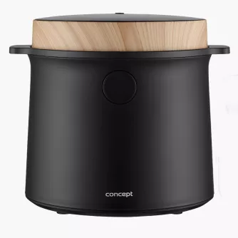 Ryżowar CONCEPT 2L czarny, dekor z drewna