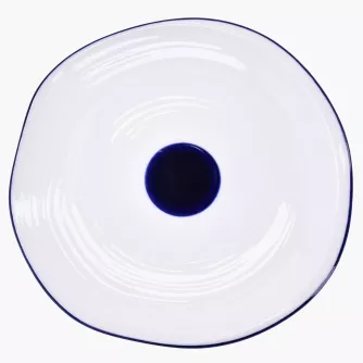 Talerz śniadaniowy DUKA KROG 20 cm biały granatowy porcelana